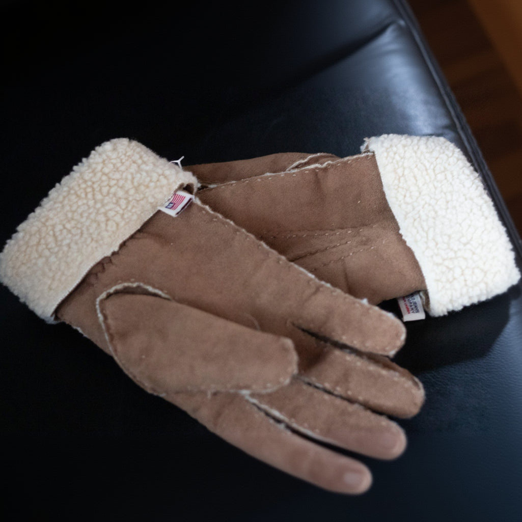 Vintage Ralph Lauren Polo Jean Company Brown Winter Wool Lined Gloves Size Large