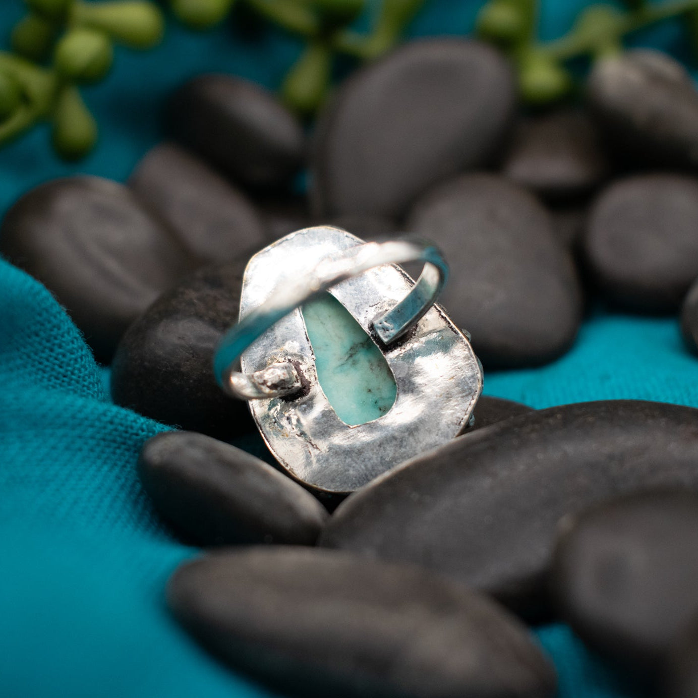 Faux Turquoise Gemstone Ring  Size 8.5
