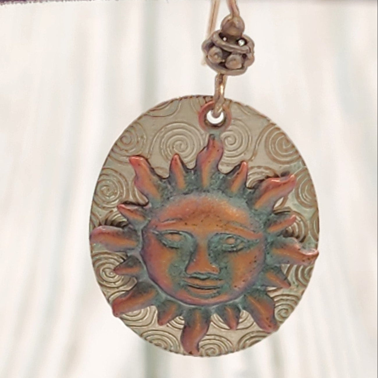 Navajo Zuni Sterling Silver Sun Earrings