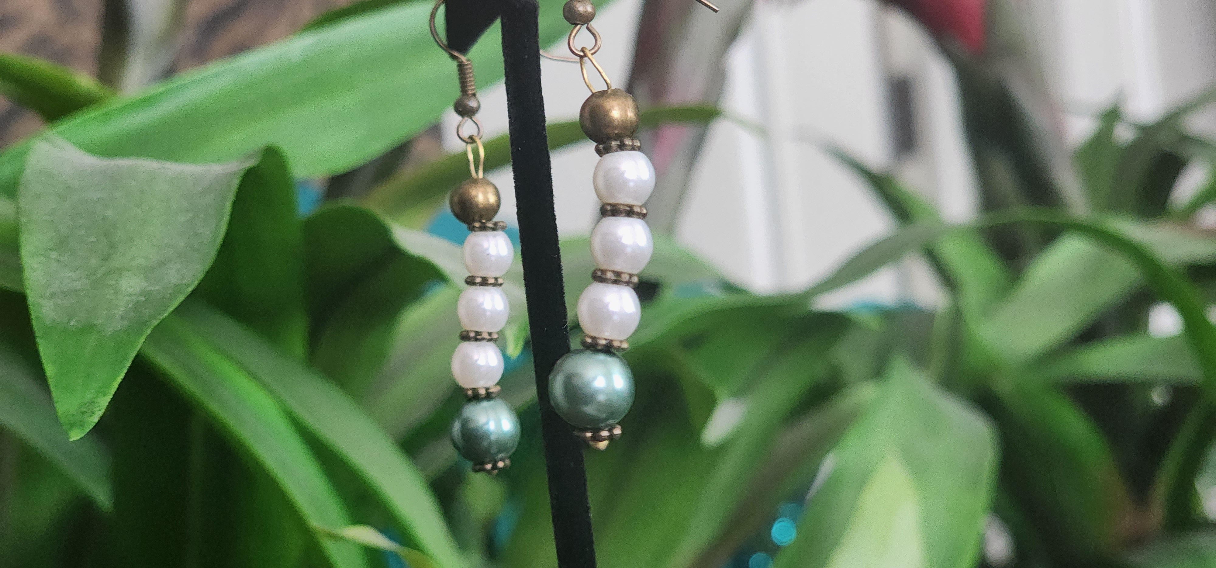 Pearl Drop Earrings Gold Tone Dangle Earrings Minimalist Elegant Jewelry