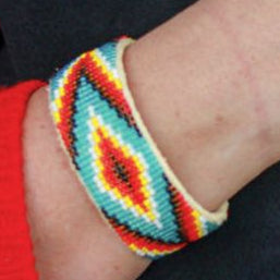 Native American Navajo Indian Hand Beaded Bracelet by Jacklyn Cleveland