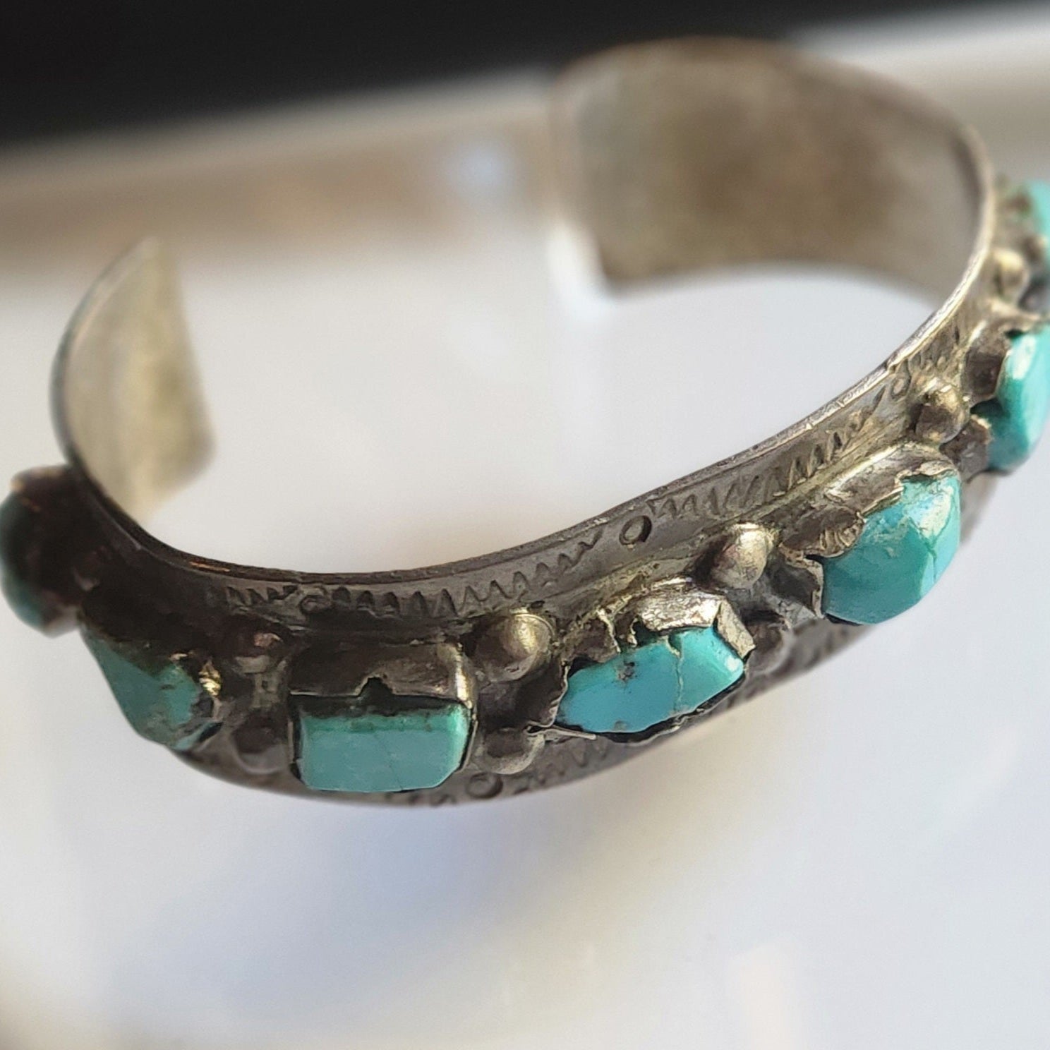 Navajo Sterling Silver Turquoise Cuff Bracelet