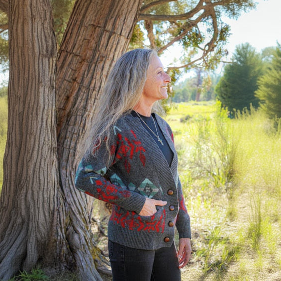 Pendleton Authentic Westerny Aztec Lambswool Cardigan Button Sweater Size Small