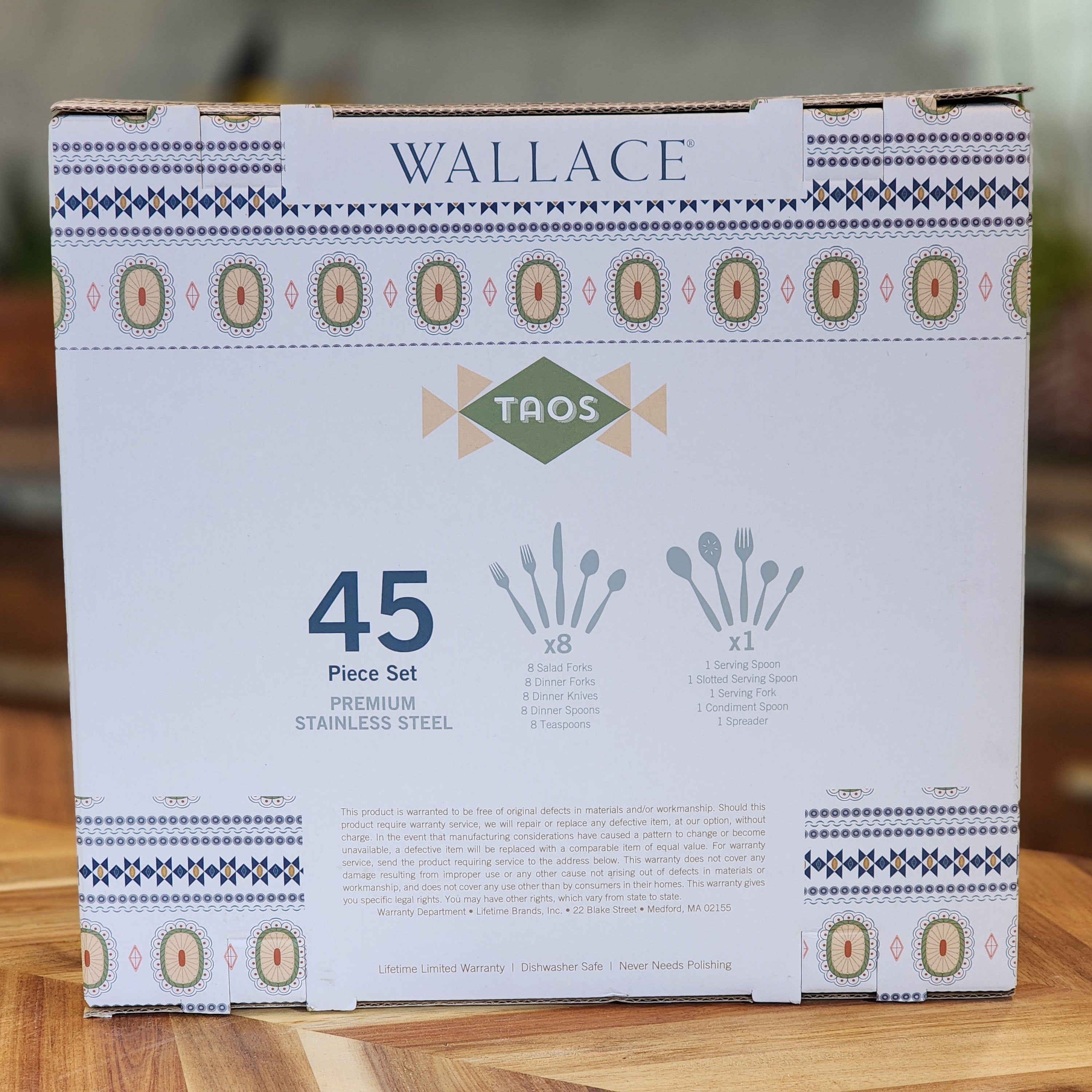 Southwestern Style Wallace Taos 45 Piece Premium Stainless Steel Silverware Set