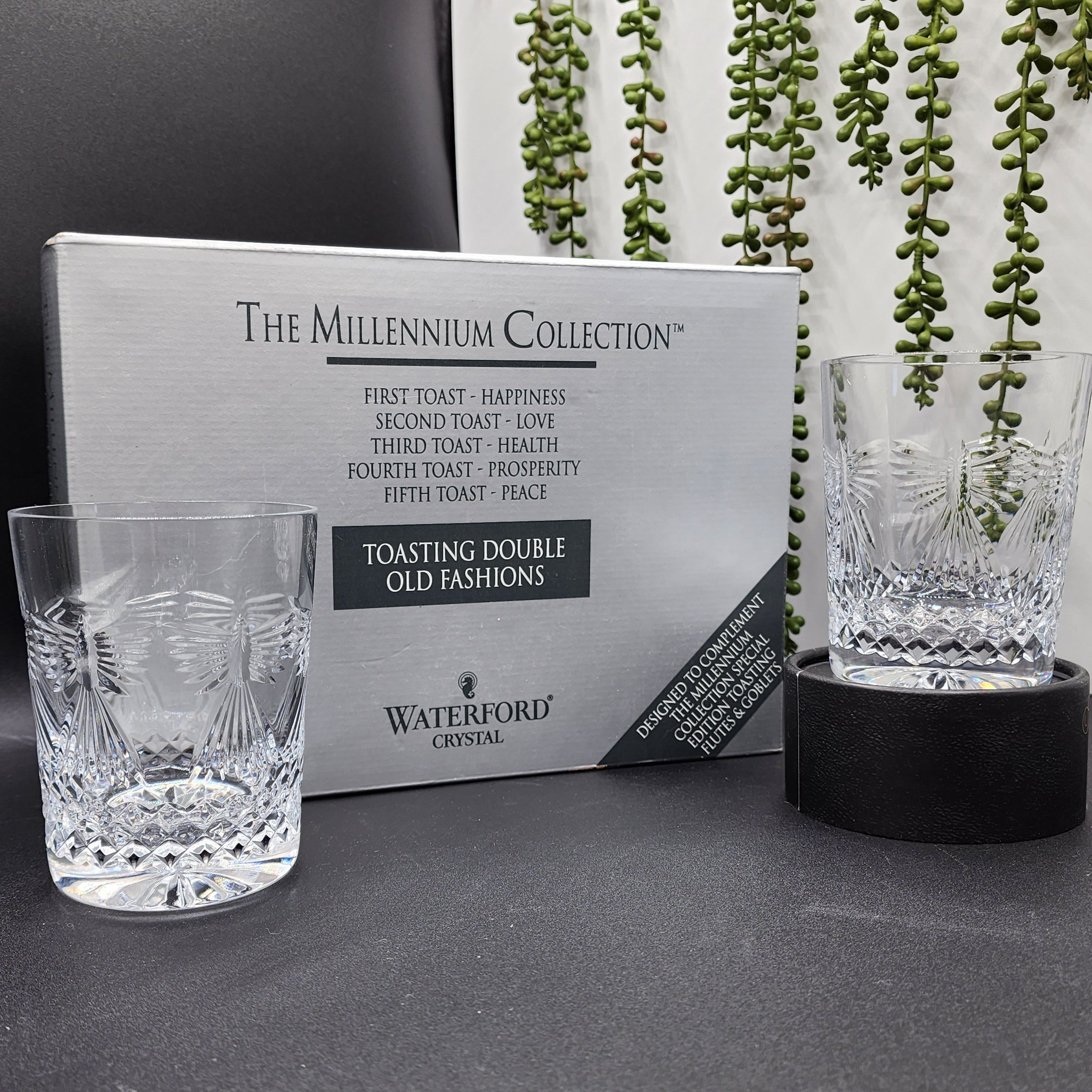 WATERFORD Crystal Millennium Collection First Toast Happiness Second Toast Love Third Toast Health Fourth Toast