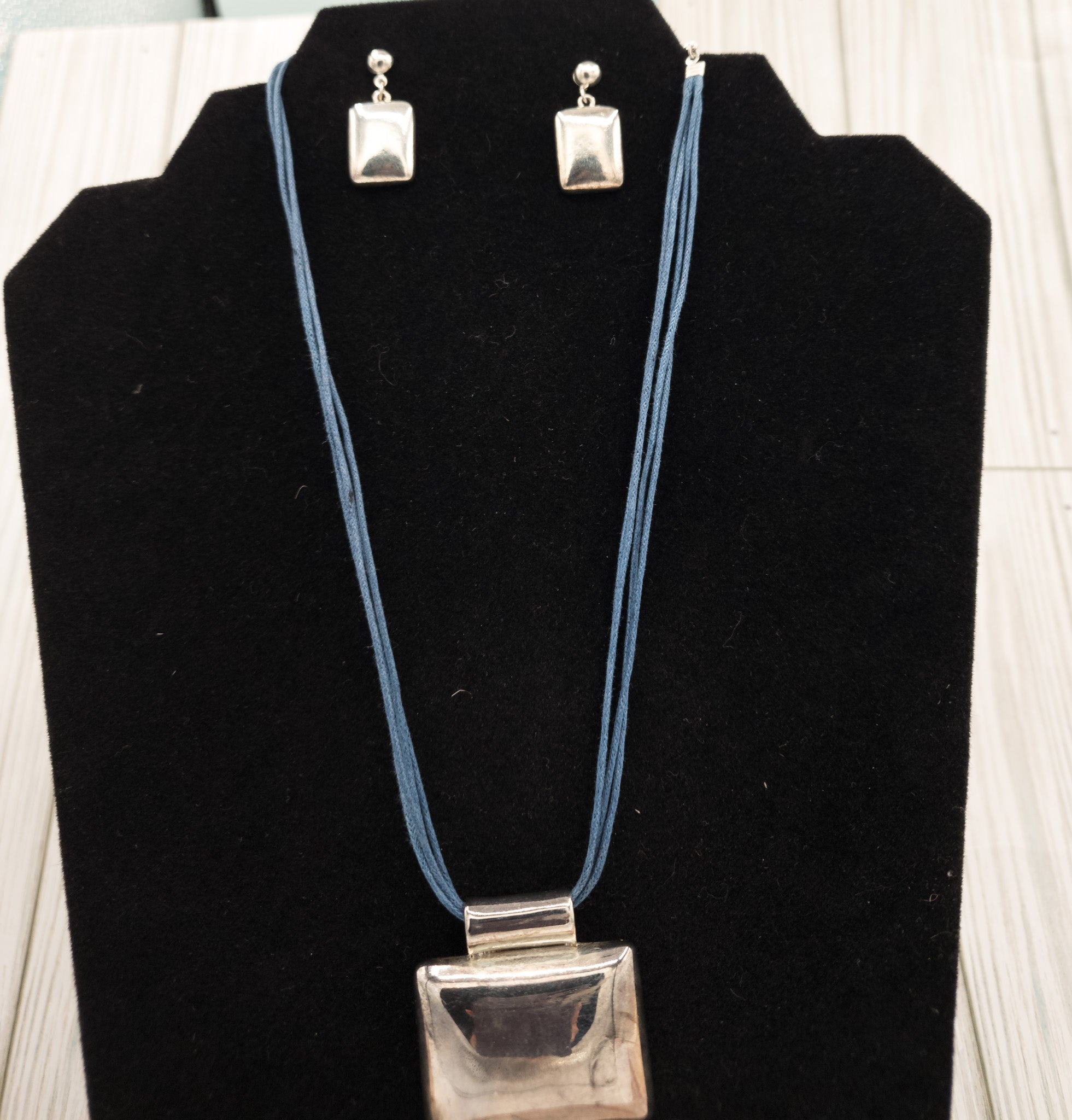 Sterling Silver Charm Necklace and Earring Set
