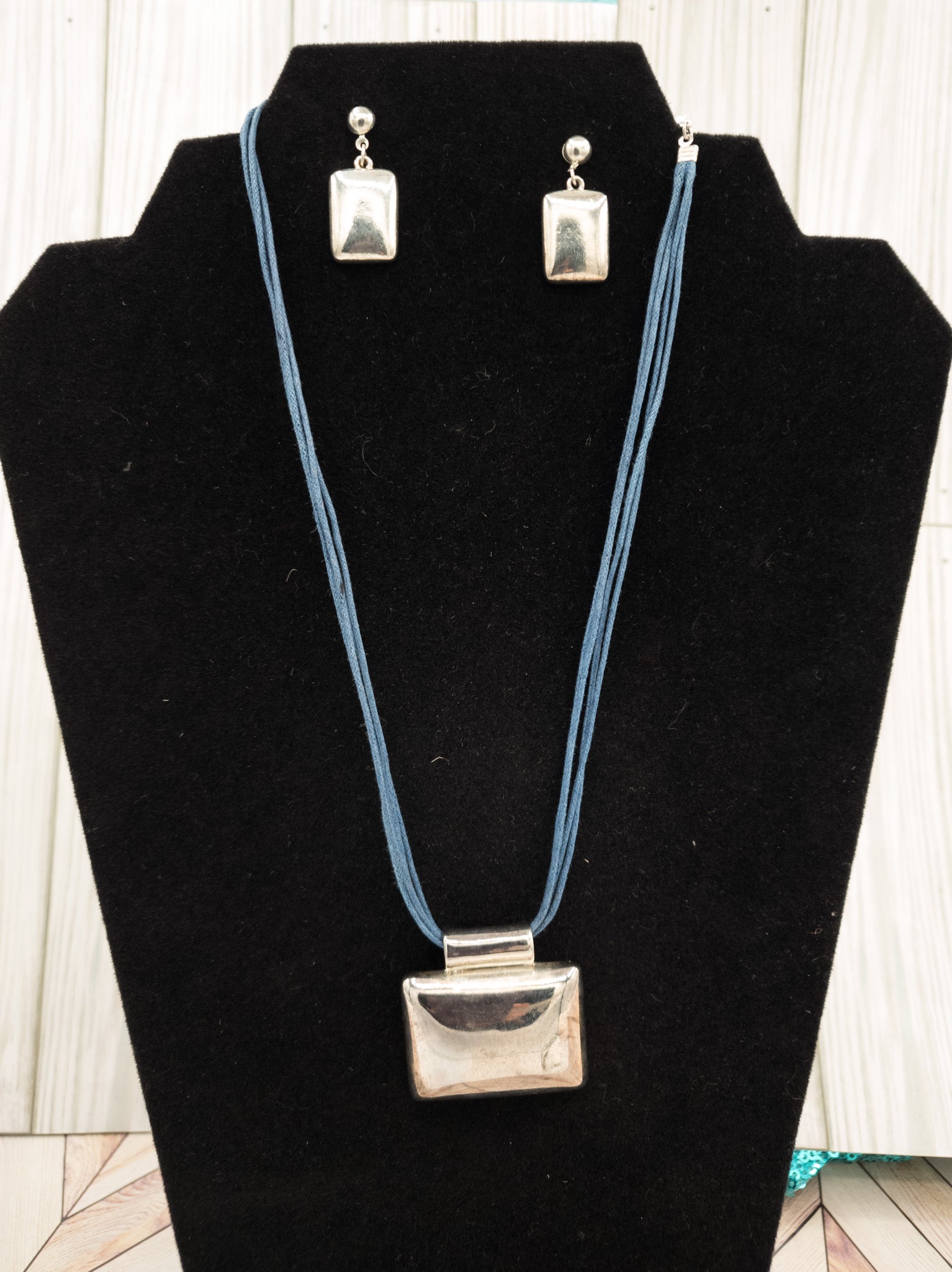 Sterling Silver Charm Necklace and Earring Set