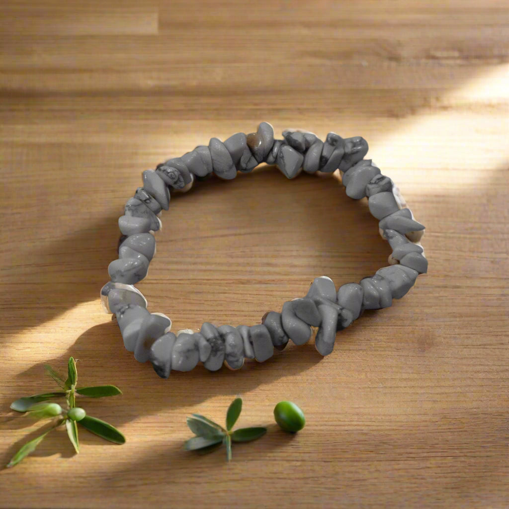 Healing Howlite Beaded Stretchy Bracelet