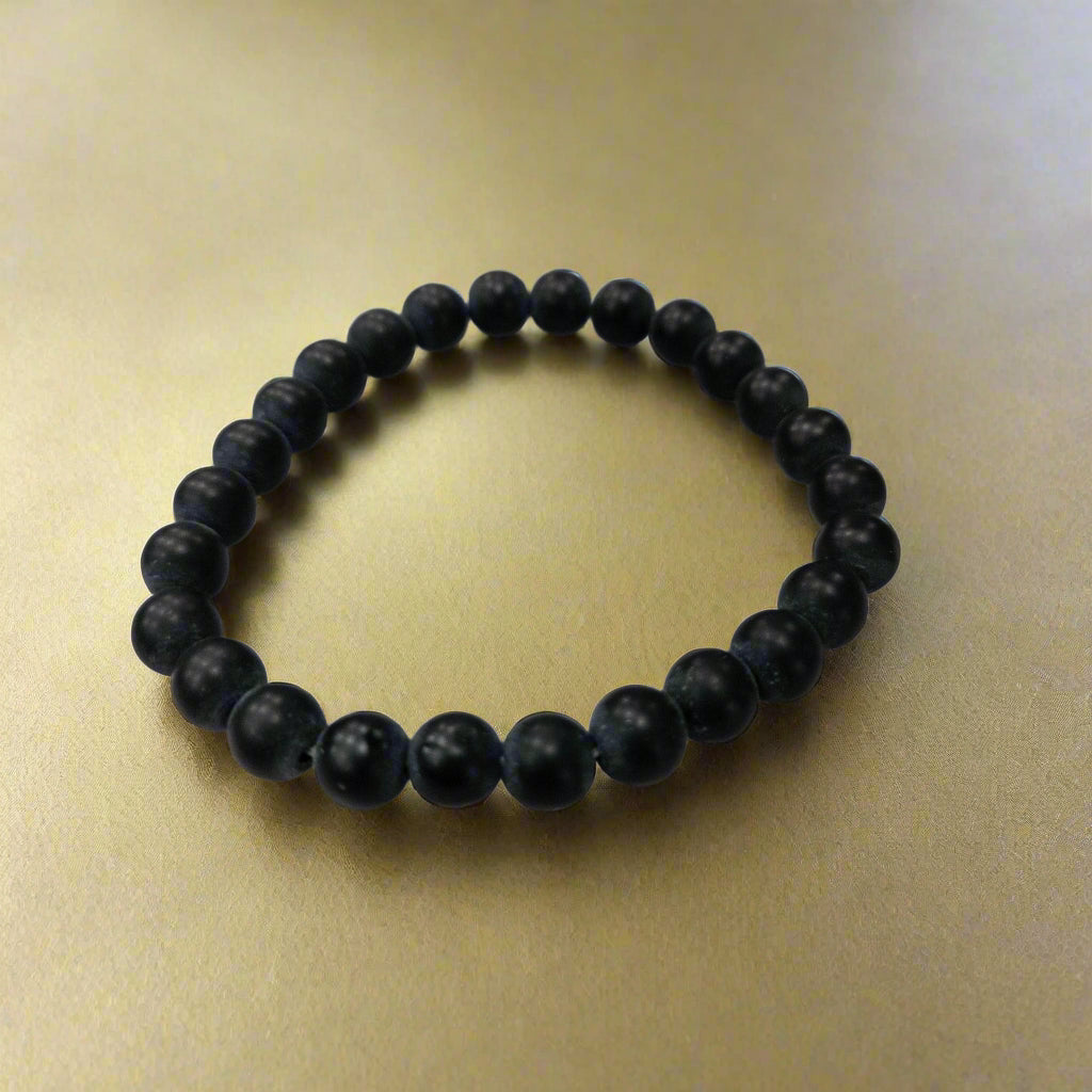Black Shungite Beaded Stretchy Bracelet