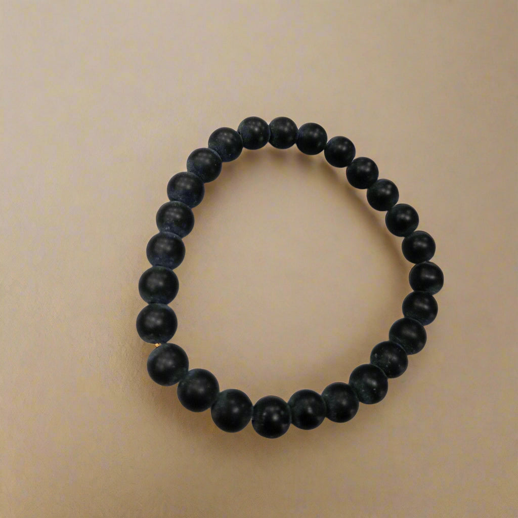 Black Shungite Beaded Stretchy Bracelet