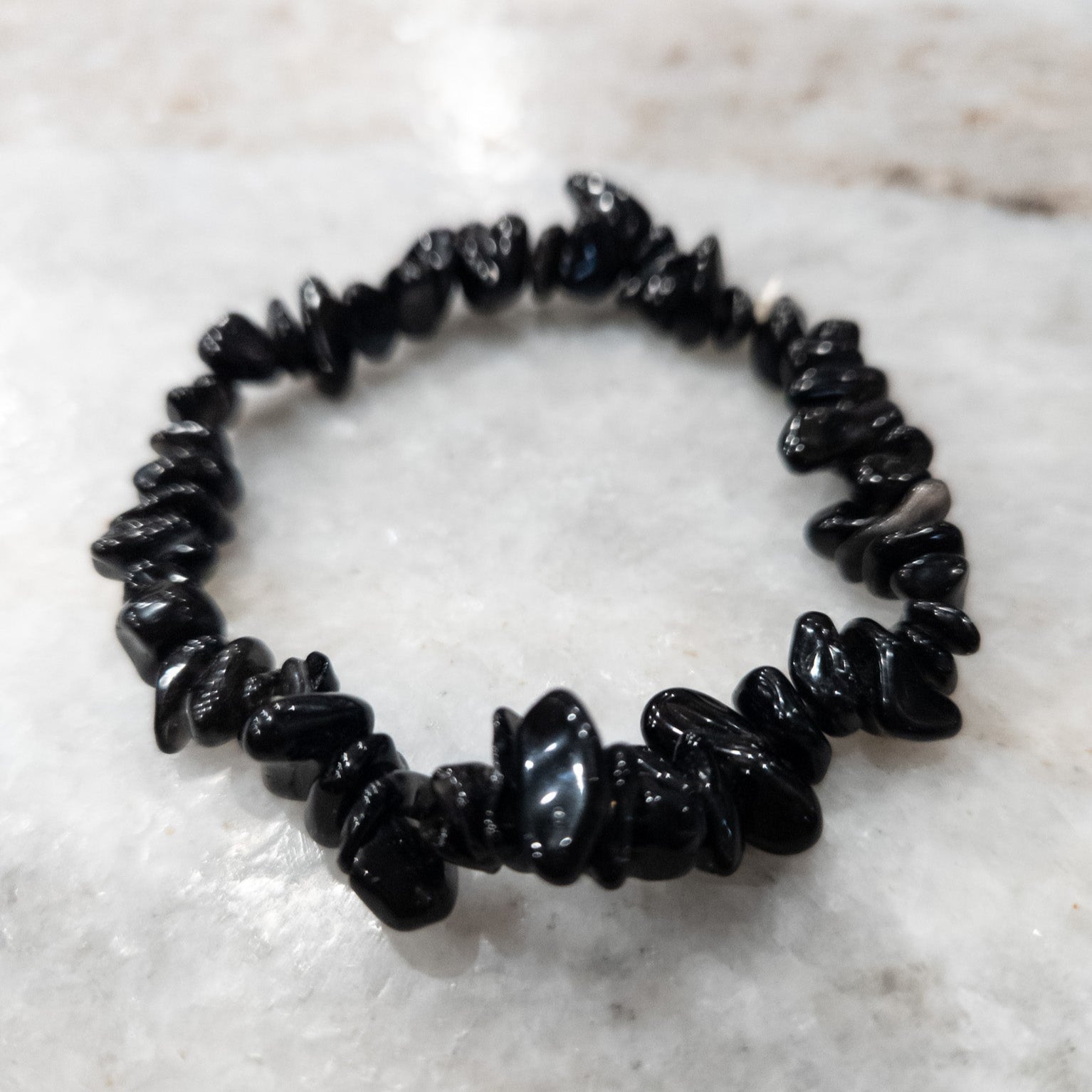 Black Onyx Beaded Stretchy Bracelet