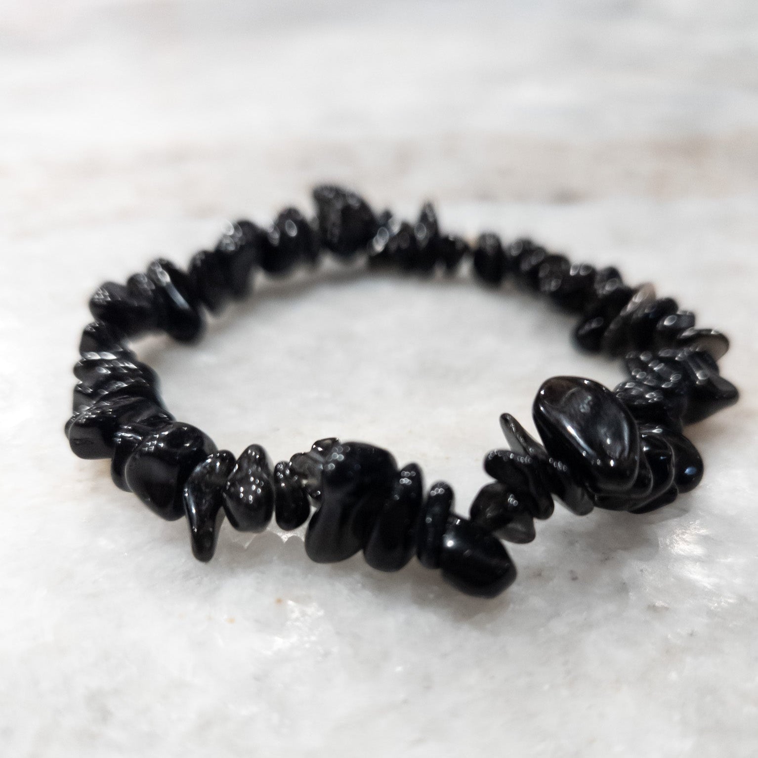 Black Onyx Beaded Stretchy Bracelet