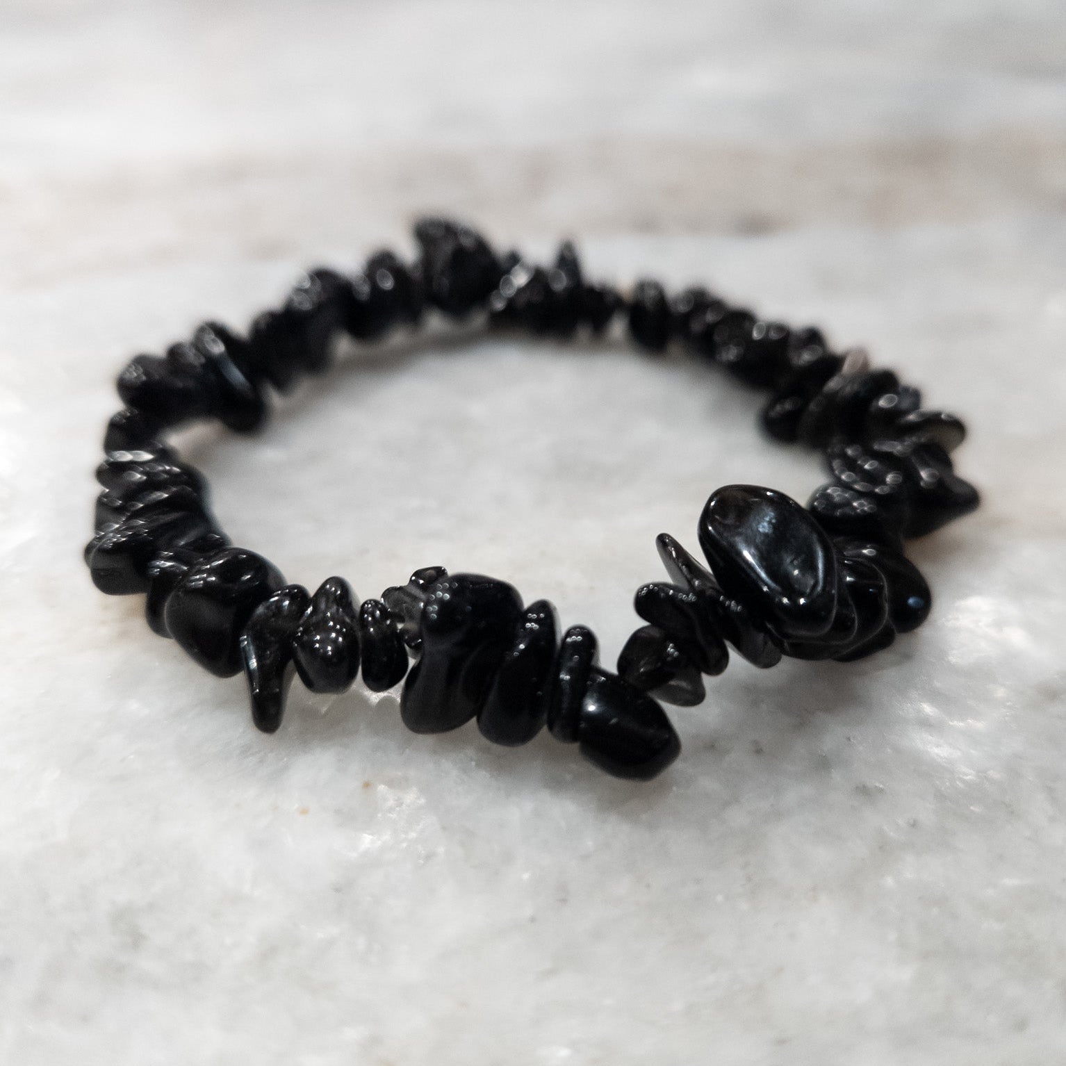 Black Onyx Beaded Stretchy Bracelet