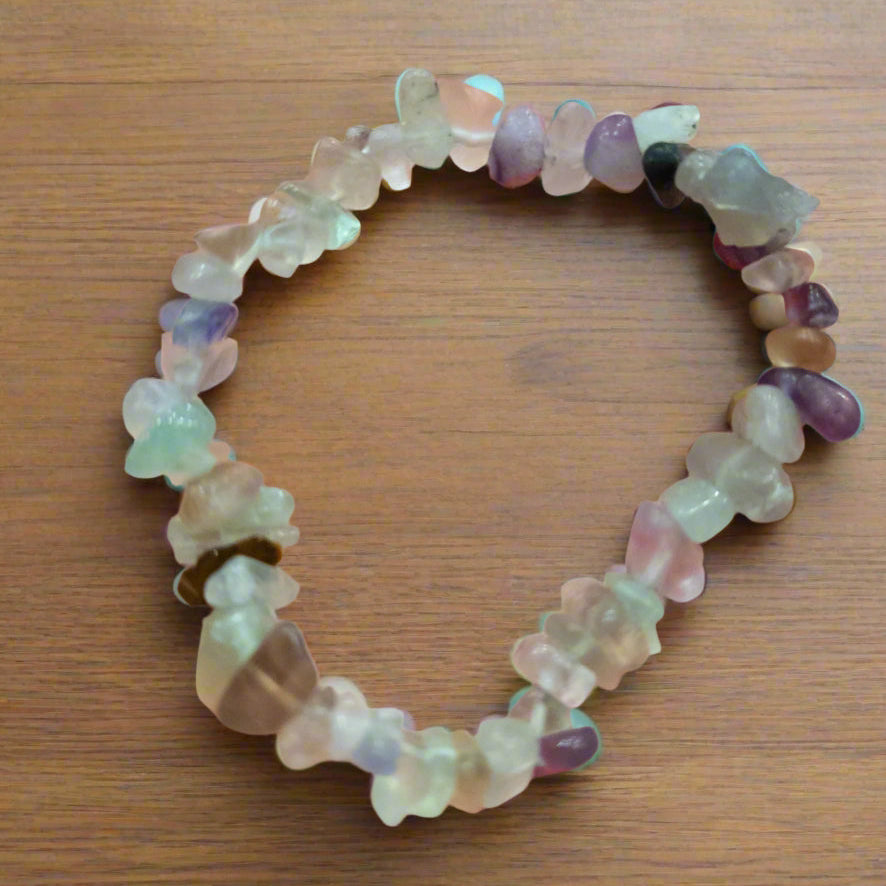 Positivity Fluorite Stone Stretchy Bracelet