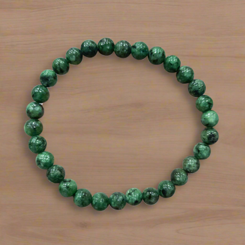 Zoisite Stone Beaded Stretchy Bracelet