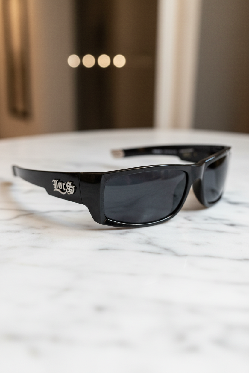 Locs Rectangular Sport All Black Sunglasses