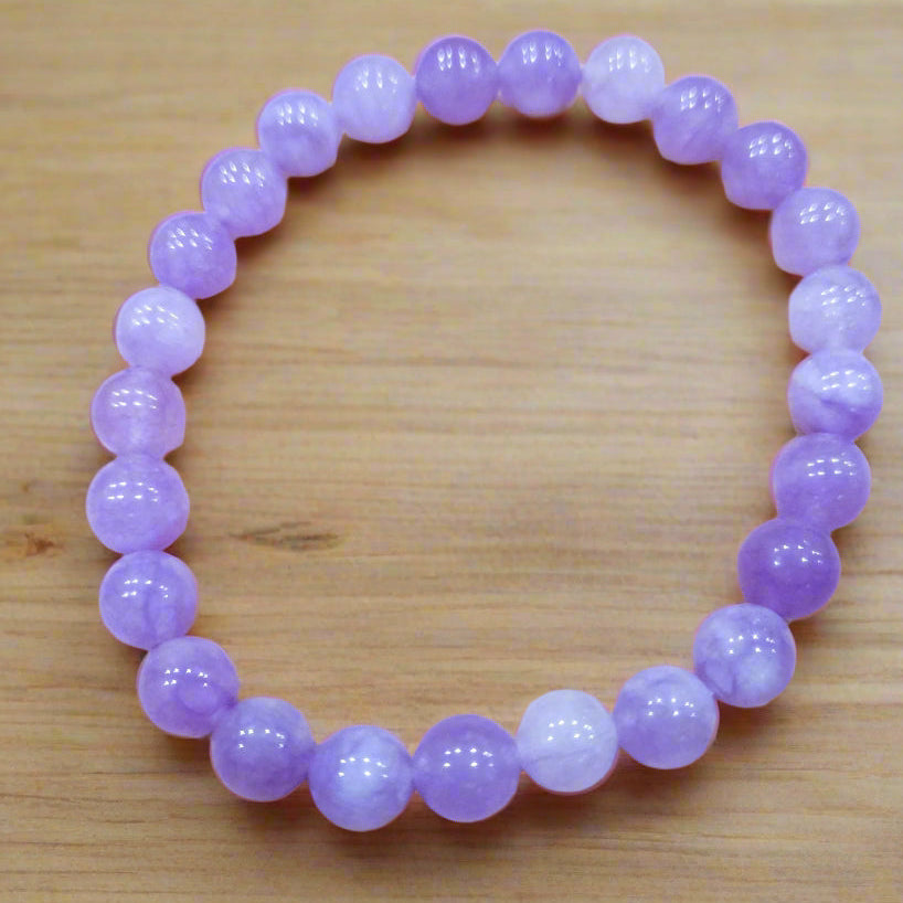 Amethyst Stone Beaded Stretchy Bracelet