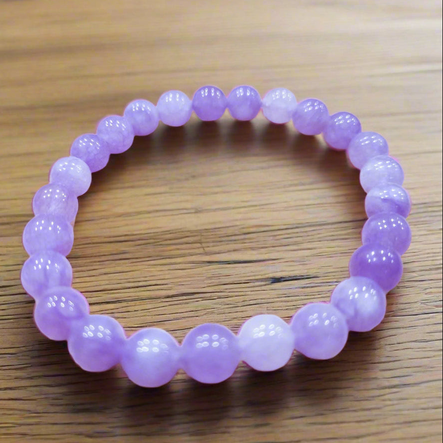 Amethyst Stone Beaded Stretchy Bracelet
