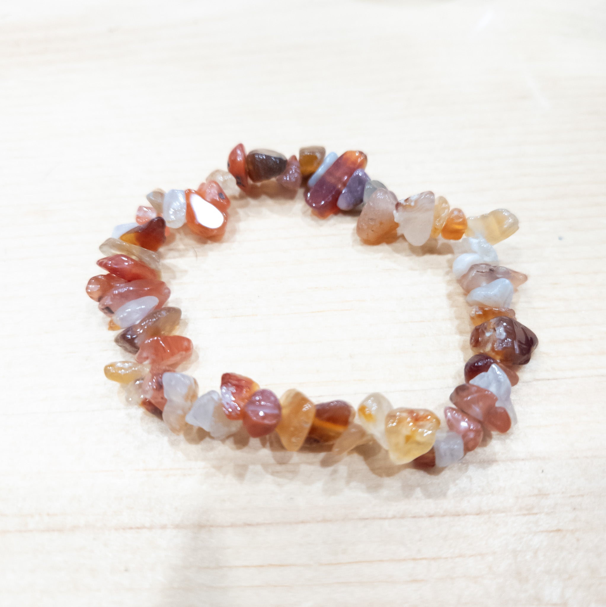 Agate Stone Beaded Stretchy Bracelet