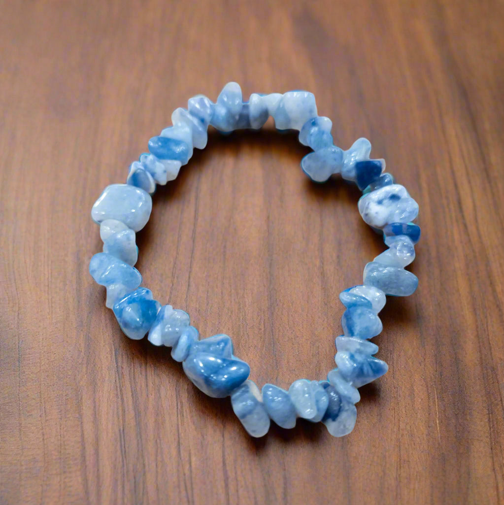 Blue Aventurine Stone Beaded Stretchy Bracelet