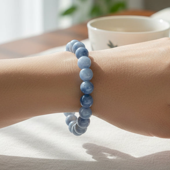 Tanzanite Stone Beaded Stretchy Bracelet