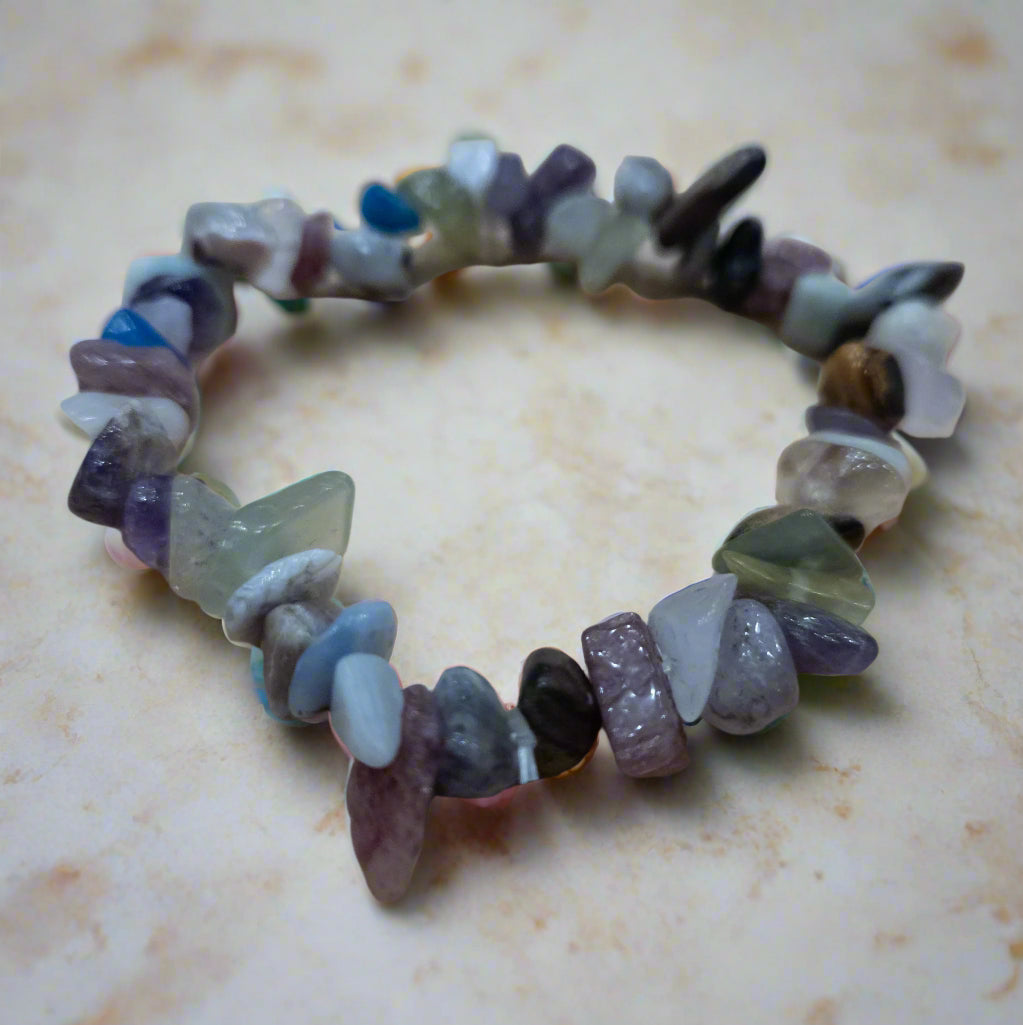 Beautifully Assorted Gemstone Beaded Stretchy Bracelet