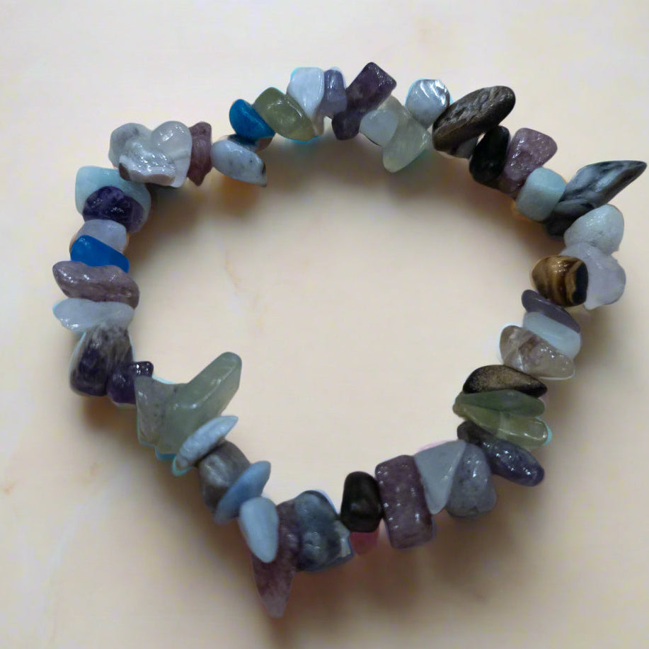 Beautifully Assorted Gemstone Beaded Stretchy Bracelet
