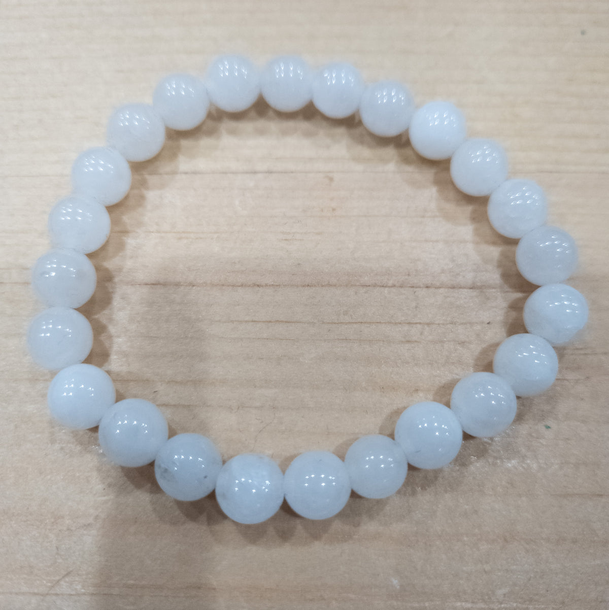 White Quartz Beaded Stretchy Bracelet