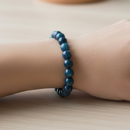 Seraphinite Stone Beaded Stretchy Bracelet