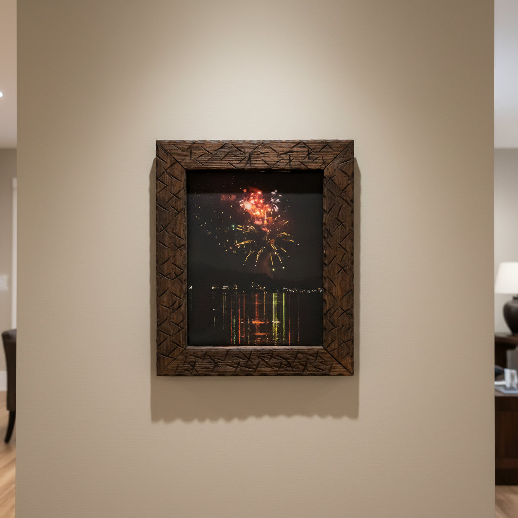Big Bear Lake Original Firework Canvas Print with Frame