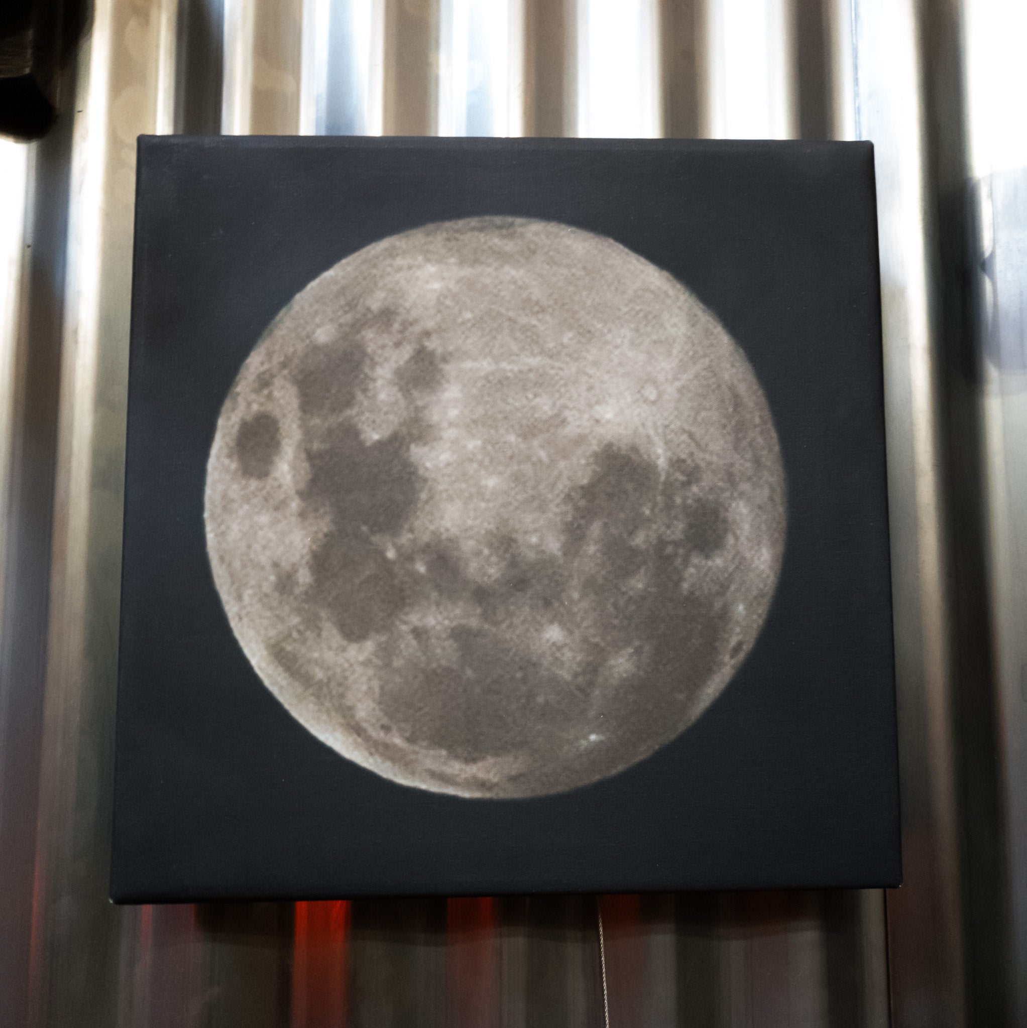 Marvelous Full Moon in Big Bear Lake 12inx 12in Canvas Print