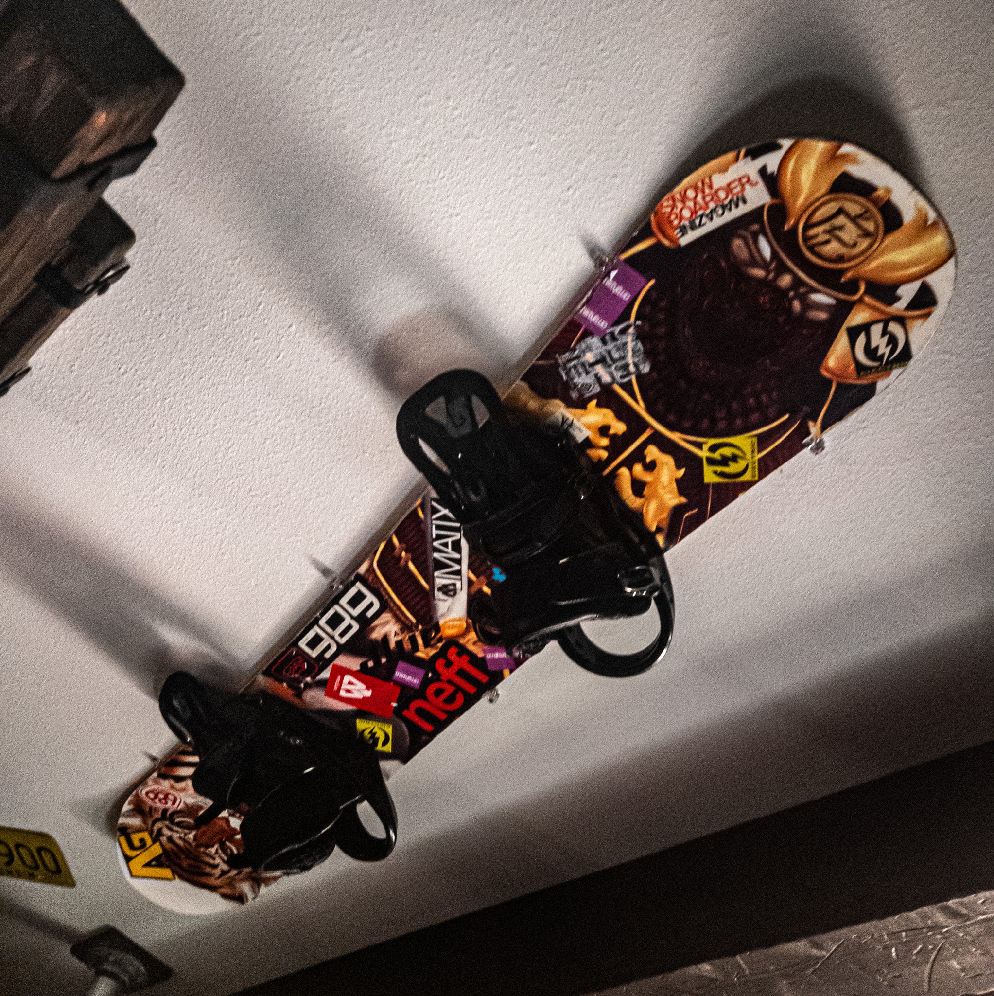 Snowboard Featuring A Fierce Tiger