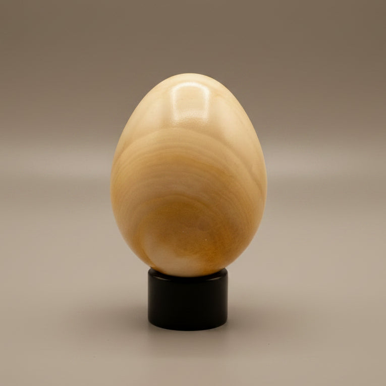Vintage Cream And White Alabaster Egg