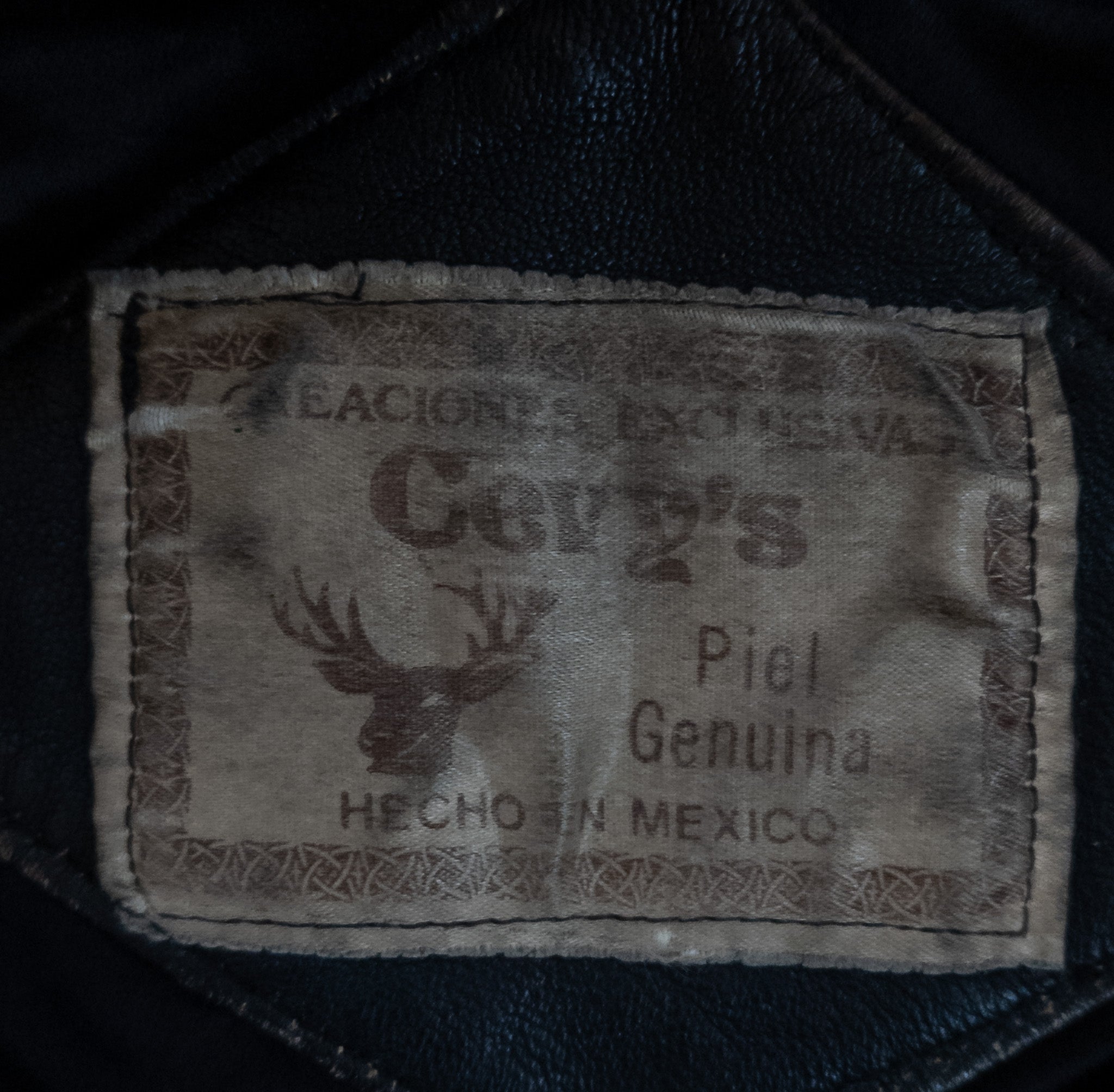 Chevy's Vintage Black Motorcycle Style Leather Jacket Made in Mexico