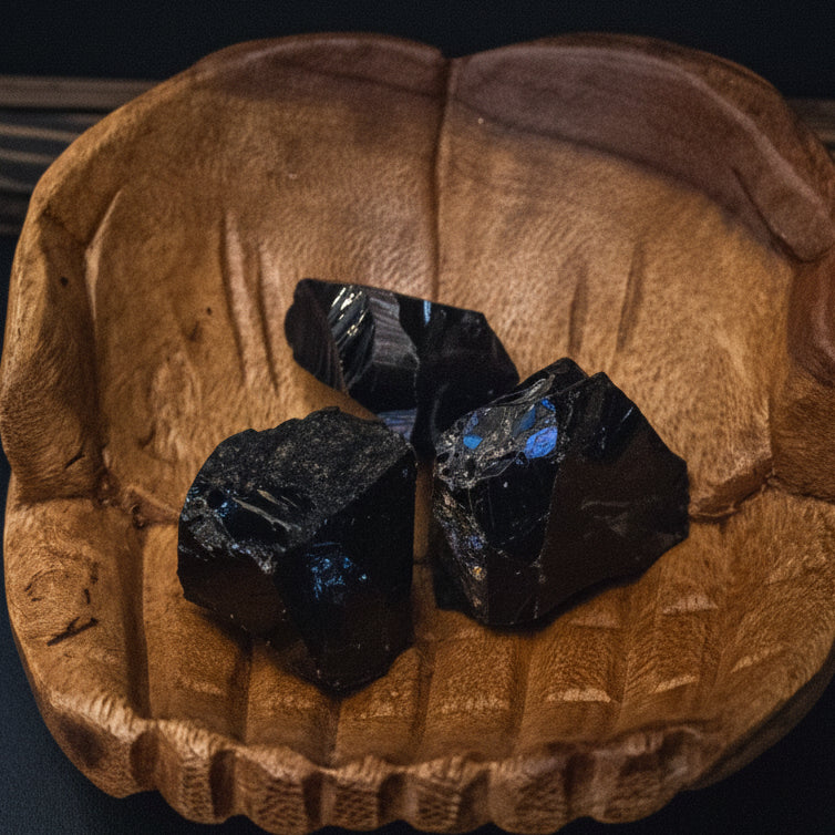 Raw Black Obsidian