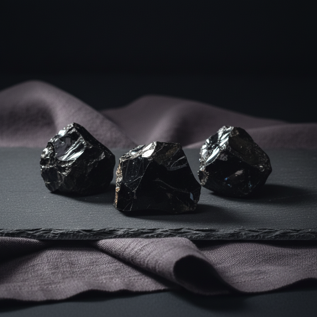 Raw Black Obsidian
