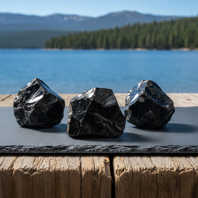 Raw Black Obsidian