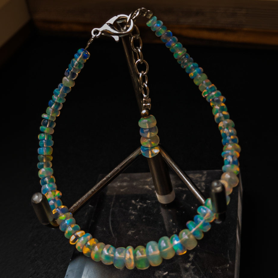 Ethiopian Opal Gemstone Bead Bracelet