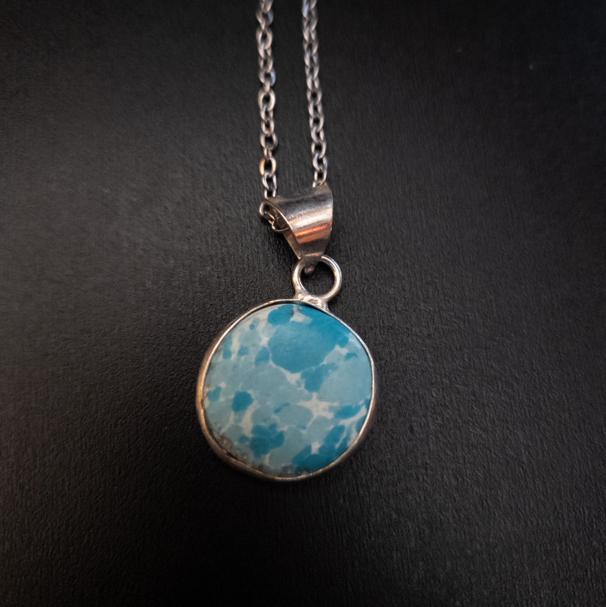 Natural Lamair Silver Plated Pendent on a Chain Necklace