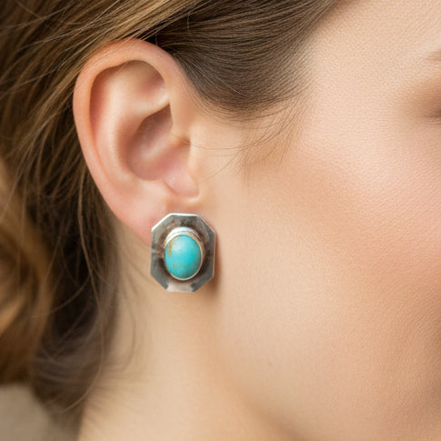 Turquoise Sterling Silver Stud Earrings