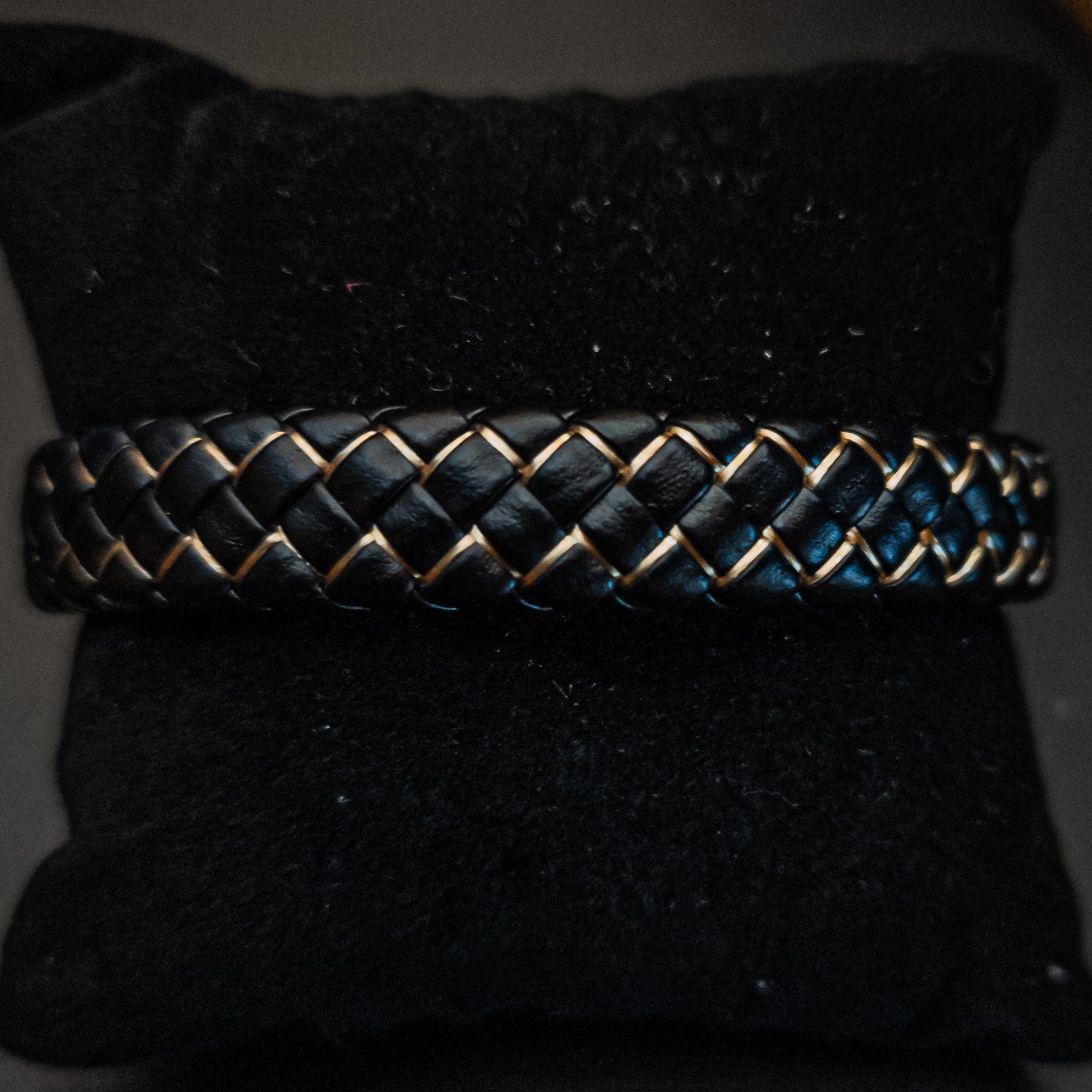 Diamond Tuck Design Braided Bracelet with Magnetic Closure