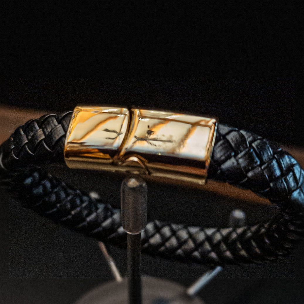 Diamond Tuck Design Braided Bracelet with Magnetic Closure