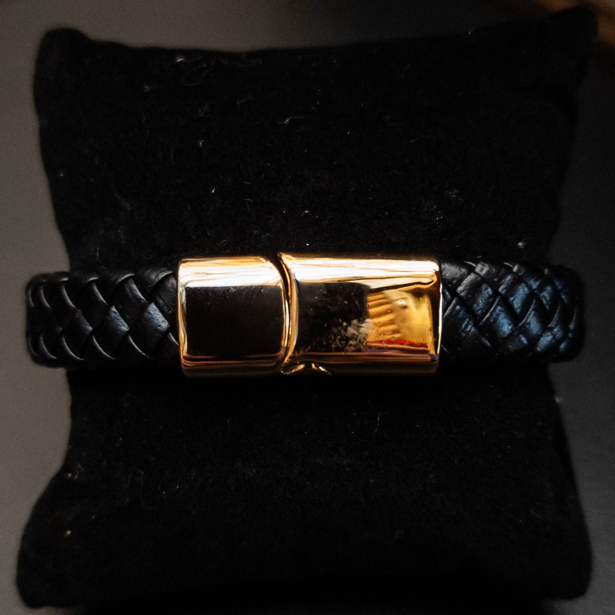 Diamond Tuck Design Braided Bracelet with Magnetic Closure