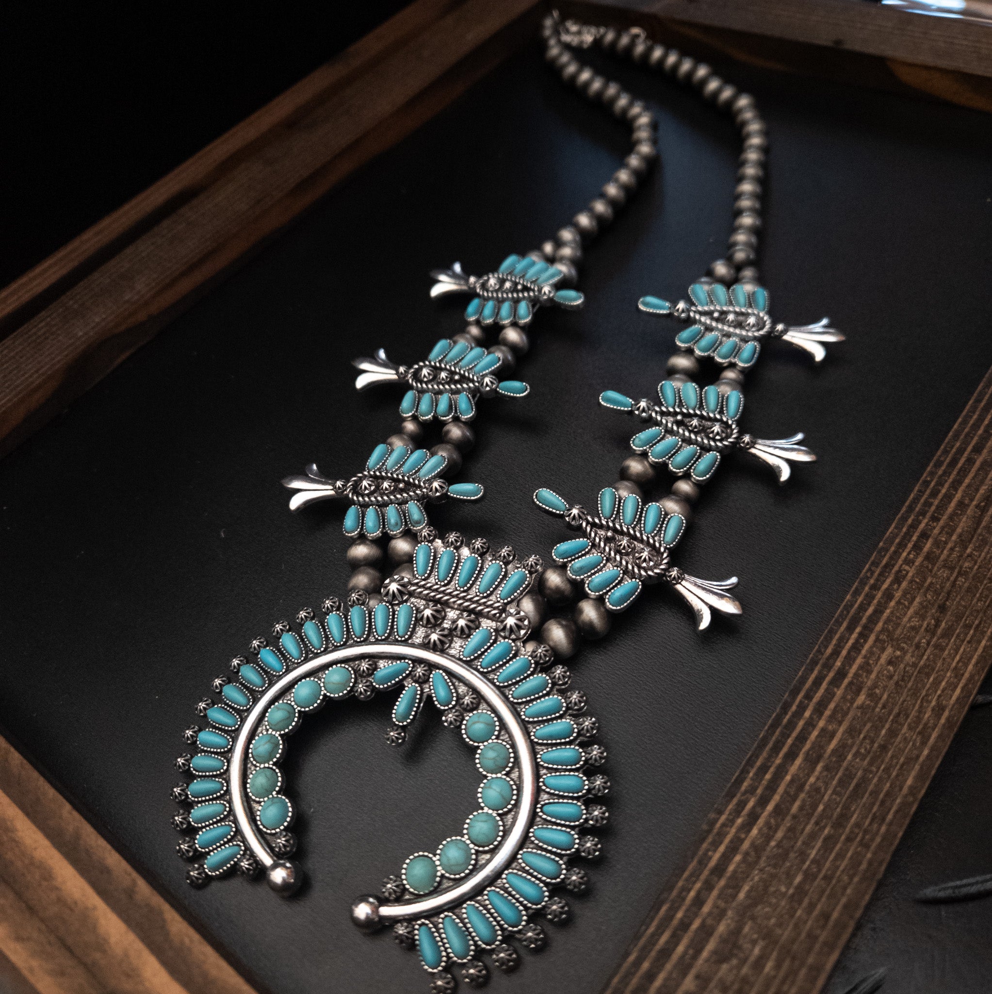 Turquoise Squash Blossom Necklace