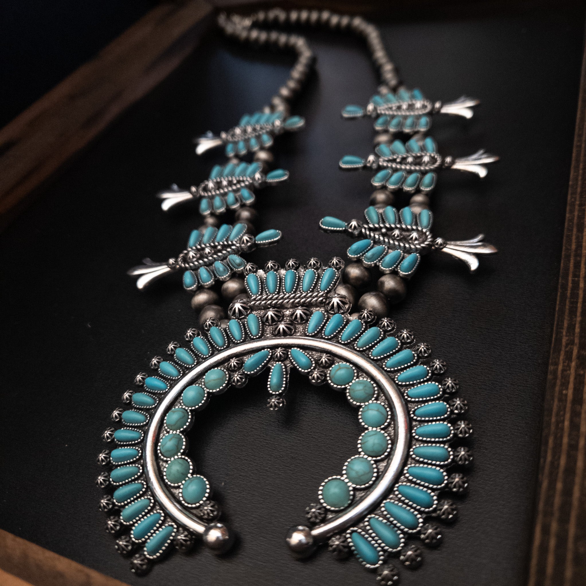 Turquoise Squash Blossom Necklace