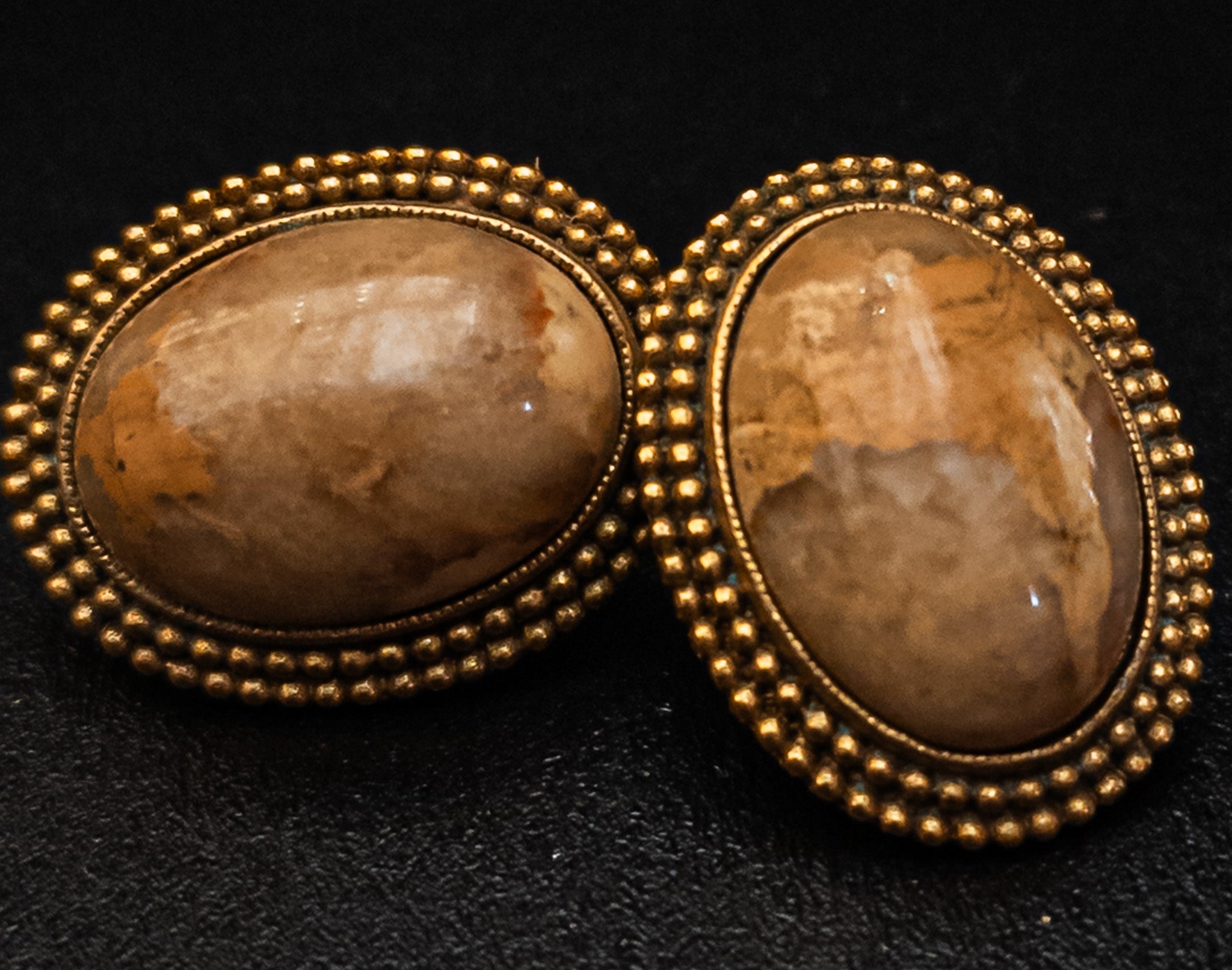 Fashionable Vintage Marble Stud Earrings