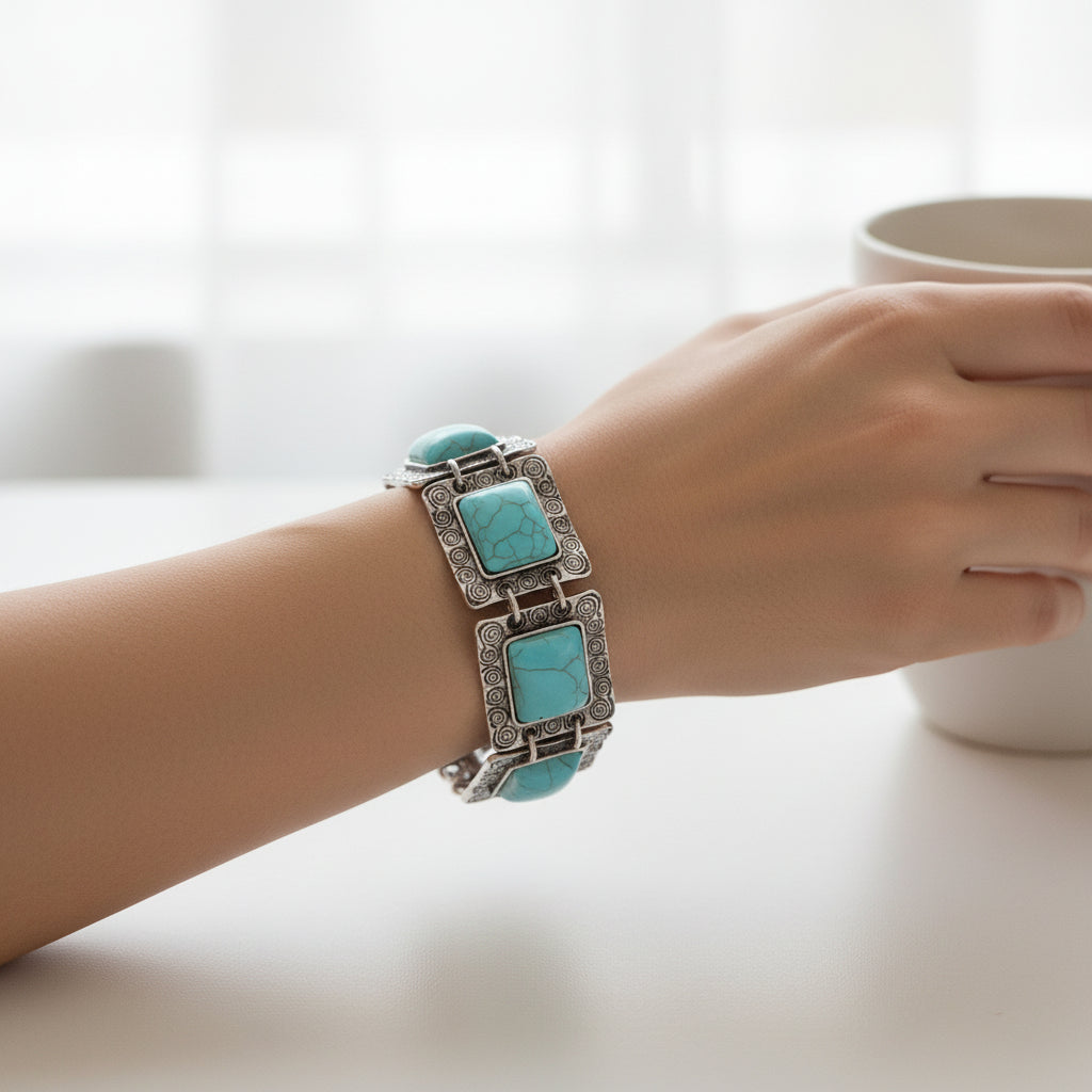 Fashion Jewelry Faux Turquoise Toggle Bracelet