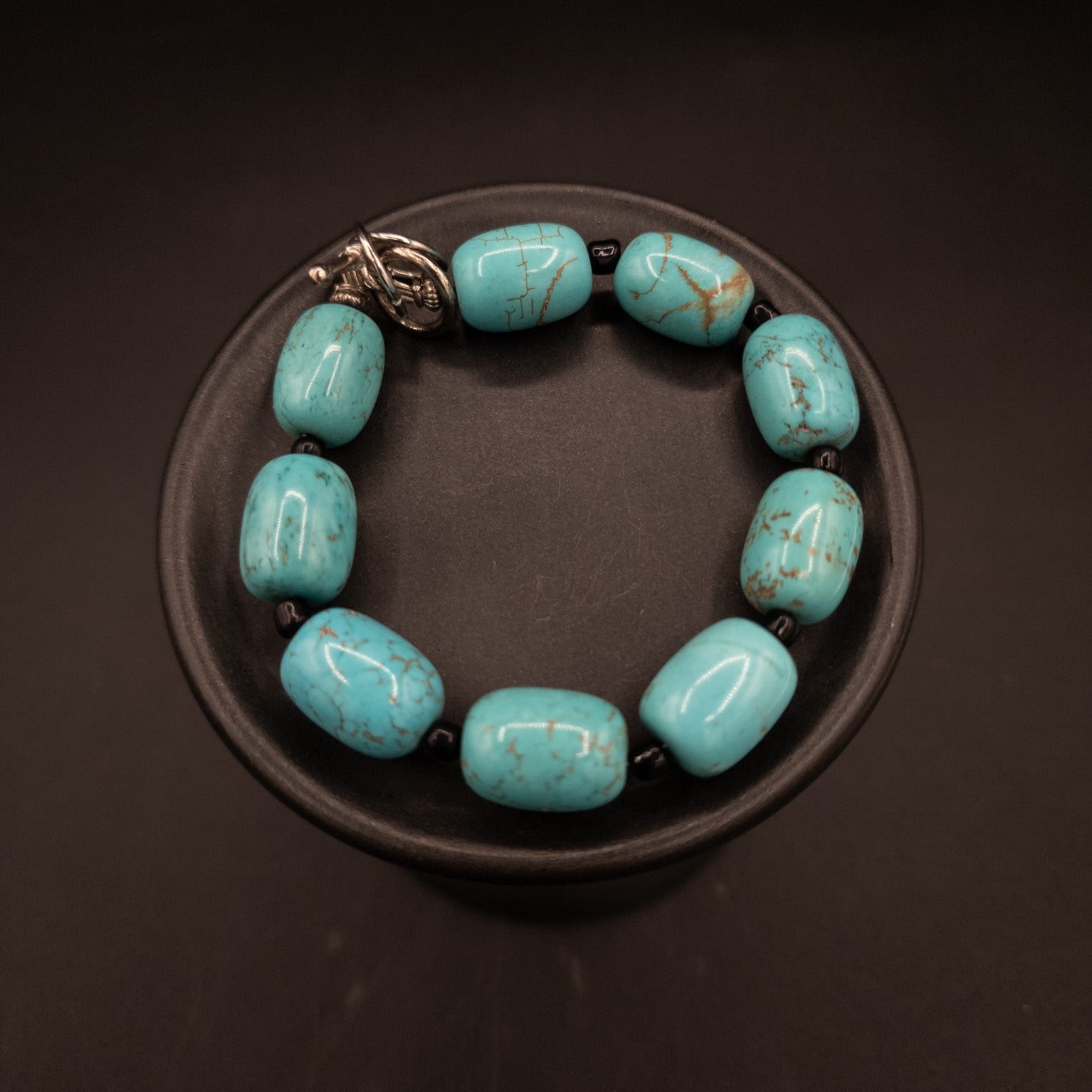 Faux Turquoise Beaded Bracelet