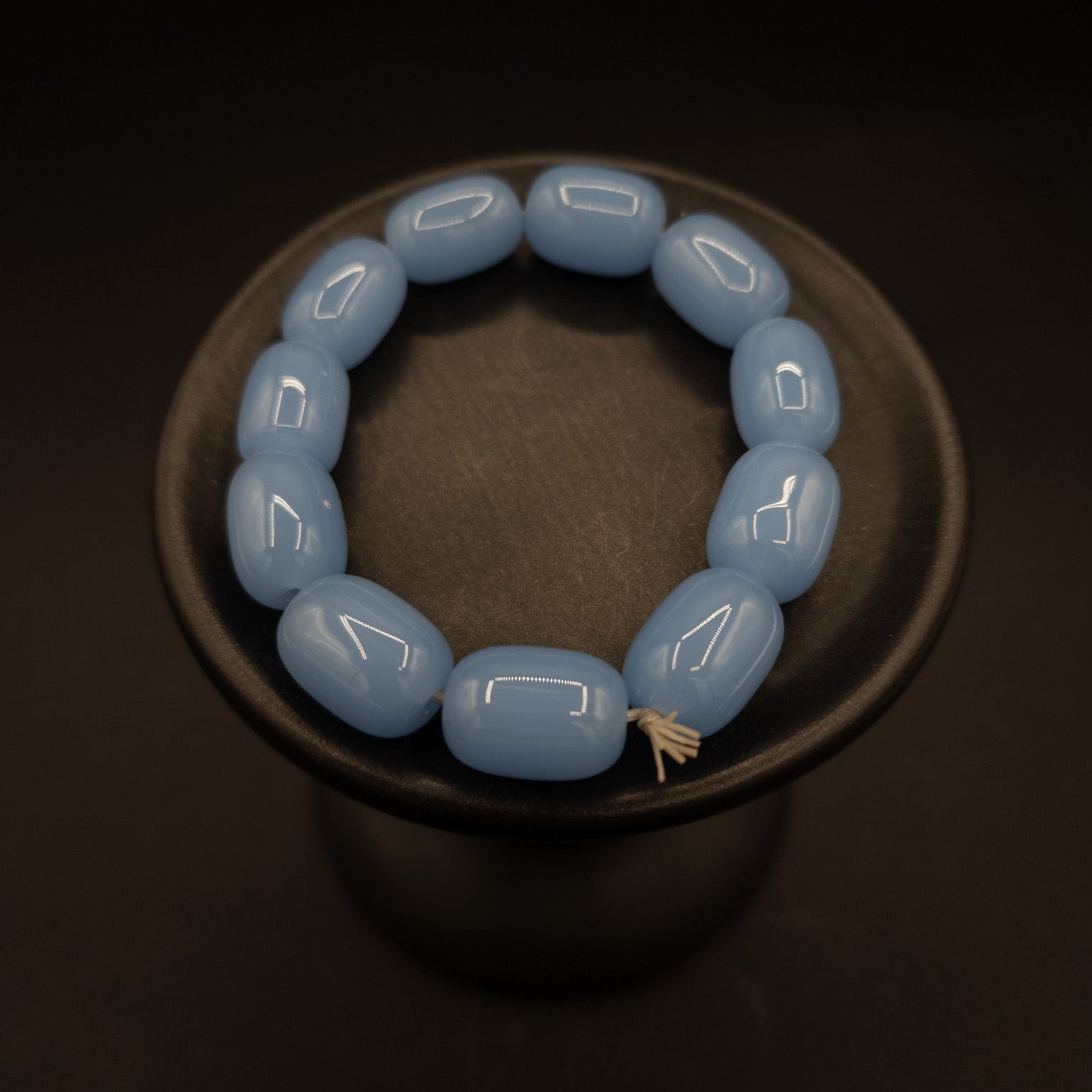 Natural Blue Stone Beaded Stretch Bracelet