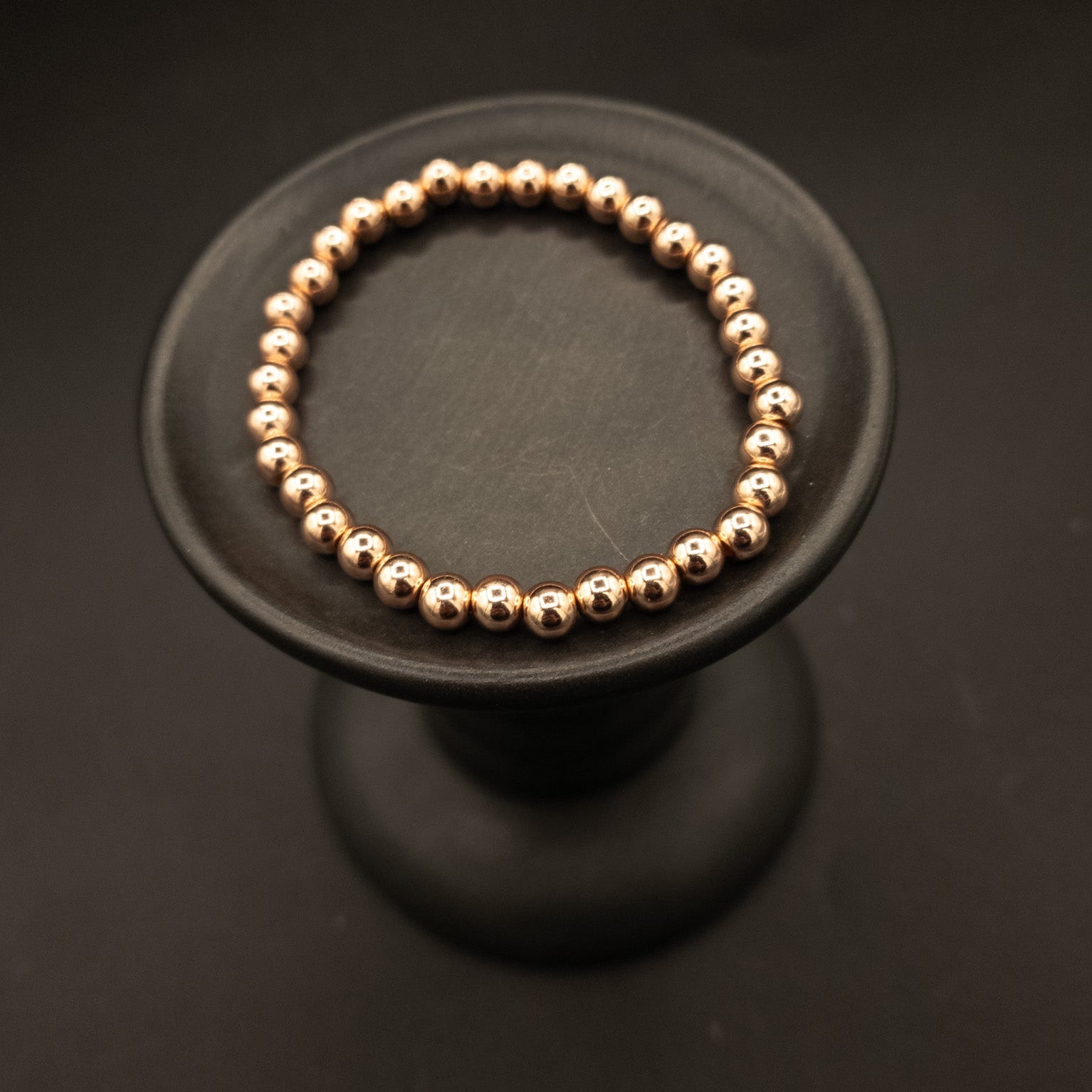Rose Gold Plastic Beaded Bracelet